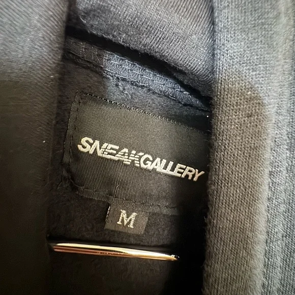 Sneak Gallery High End GOAT Streetwear Black Blue Hoodie Varsity Men’s M MINTY - Picture 4 of 4